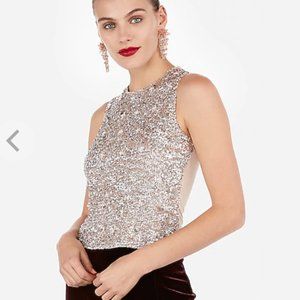 EXPRESS Metallic Sequin Embellished Tank